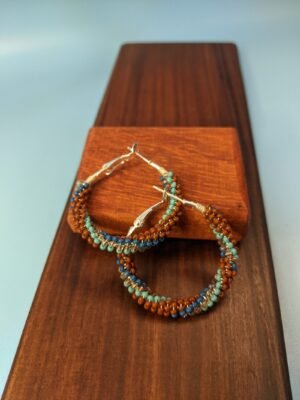 Spiral Earthtone Hoop Earrings