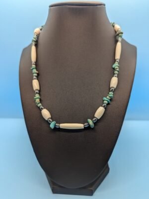 turquoise and bone hair pipe