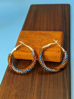 Spiral Brown Hoop Earrings