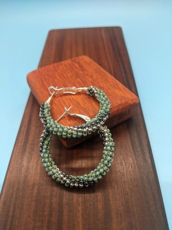 Earrings - 3 Color Swirl - Seafoam Green - Silver - Iris Sphinx