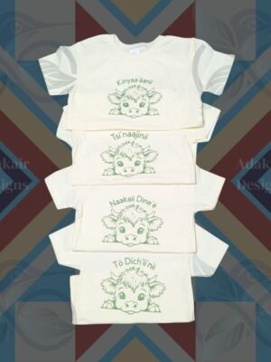 Navajo Clan Kids’ T-Shirt Highland Baby Cow Design.