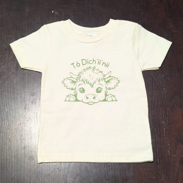Tó Dích’íí’nii Highland Baby Cow Navajo Clan Kids’ T-Shirt - Designed By Adakair